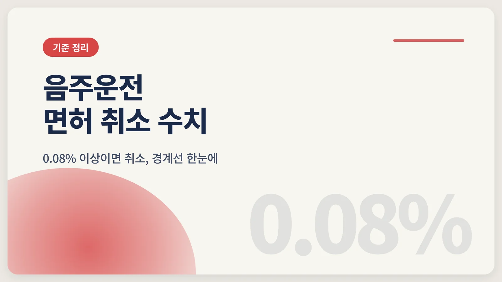 음주운전 면허 취소 수치