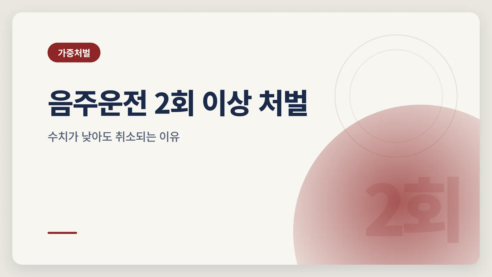음주운전 2회 이상 처벌